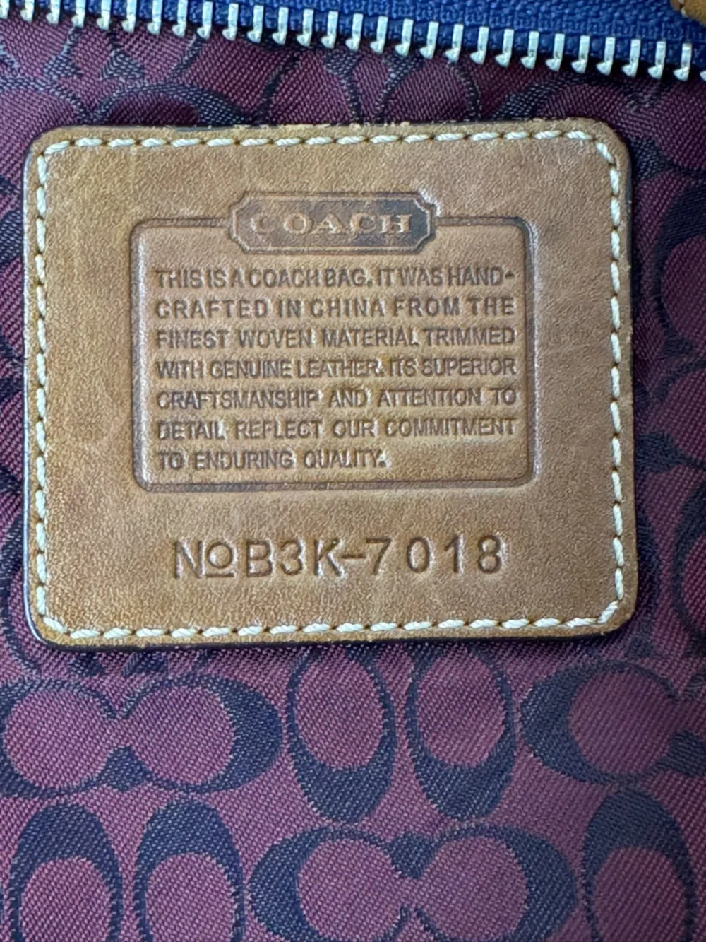 Coach Denim Suede Heritage Stripe bag Vintage 2003 with booklet - Picture 6 of 17